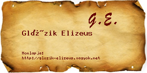 Glózik Elizeus névjegykártya